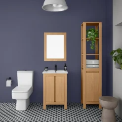 Valencia Naturale Oak Effect Vanity Unit - 550mm Wide -Home And Bathroom Supplies Store vnat55oakd4
