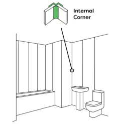 Orion Internal Corner - White PVC -Home And Bathroom Supplies Store vpwpacal20wh d1