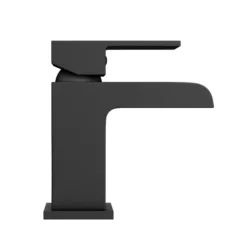 Monza Matt Black Waterfall Basin Tap -Home And Bathroom Supplies Store wf001blk d4