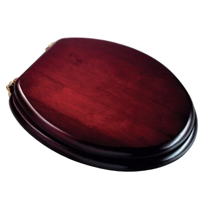 Croydex Mahogany Effect Solid Wood Toilet Seat With Brass Effect Fixings 4 Croydex Mahogany Effect Solid Wood Toilet Seat With Brass Effect Fixings - Image 2